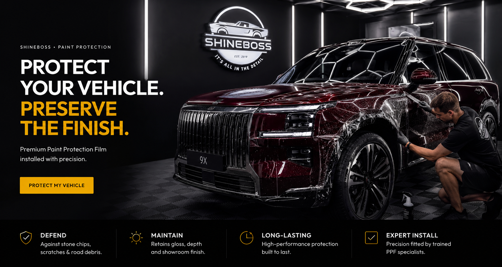 Zeekr 7X Performance burgundy protected with Paint Protection Film